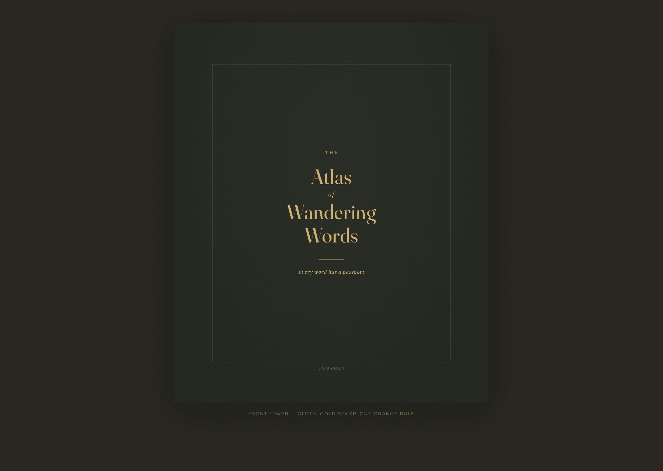 Cover proof for The Atlas of Wandering Words