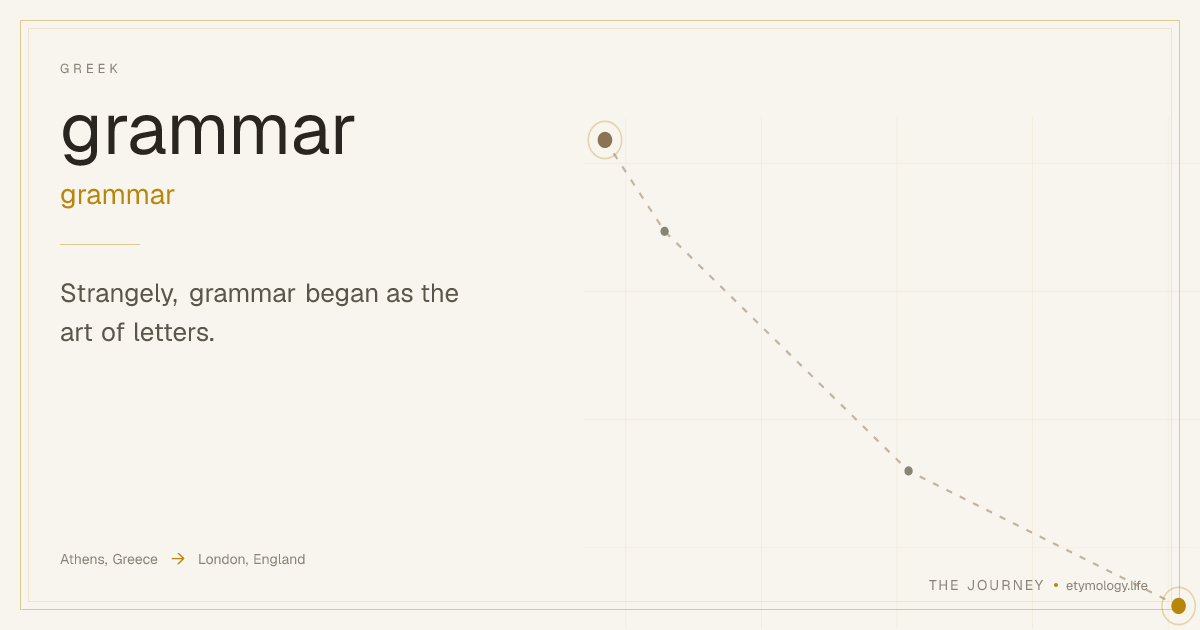 Grammar — Meaning, Origin & Etymology | The Journey