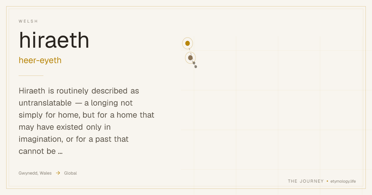 Hiraeth — Meaning, Origin & Etymology | The Journey