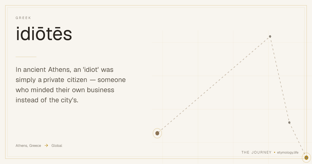 Idiot — Meaning, Origin & Etymology | The Journey